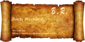 Bach Richárd névjegykártya