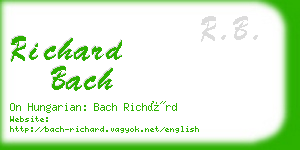 richard bach business card